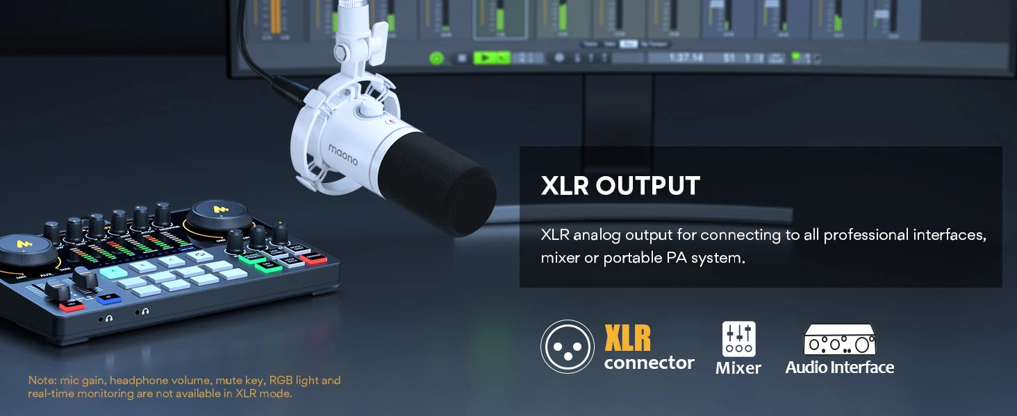 Maono PD200X – XLR/USB Dynamic Microphone | Metal Gaming & Streaming Mic with Software Control