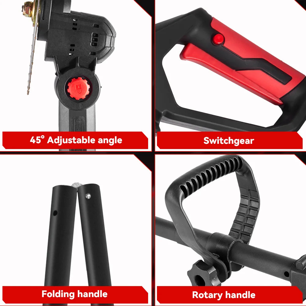 ONEVAN 10Inch Brushless Electric Lawn Mower 38000RPM Cordless 45° Grass Trimmer Garden Power Tool For Makita 18V Battery Pin