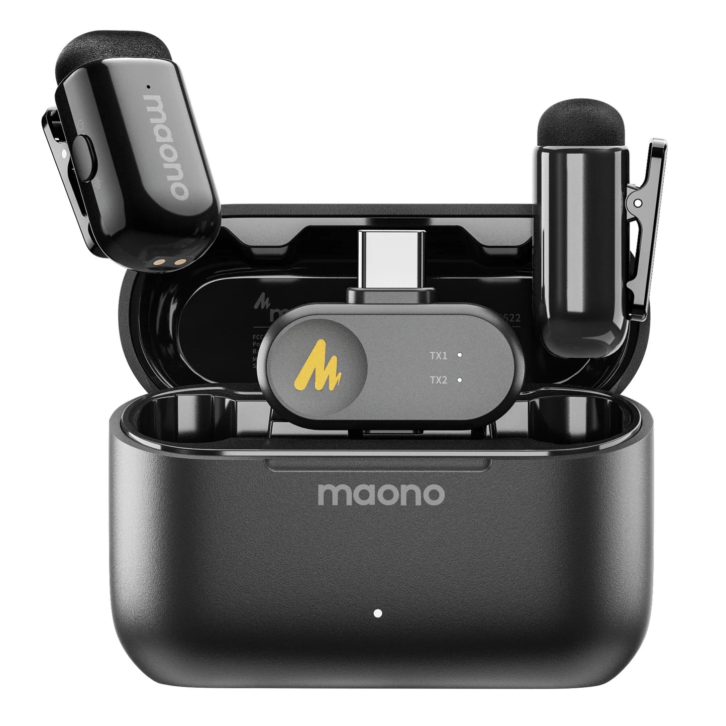Maono T1 mini – Wireless AI Noise‑Cancelling Clip‑On Microphone | Auto‑Clipping & App Control for Professional Phone Video Recording