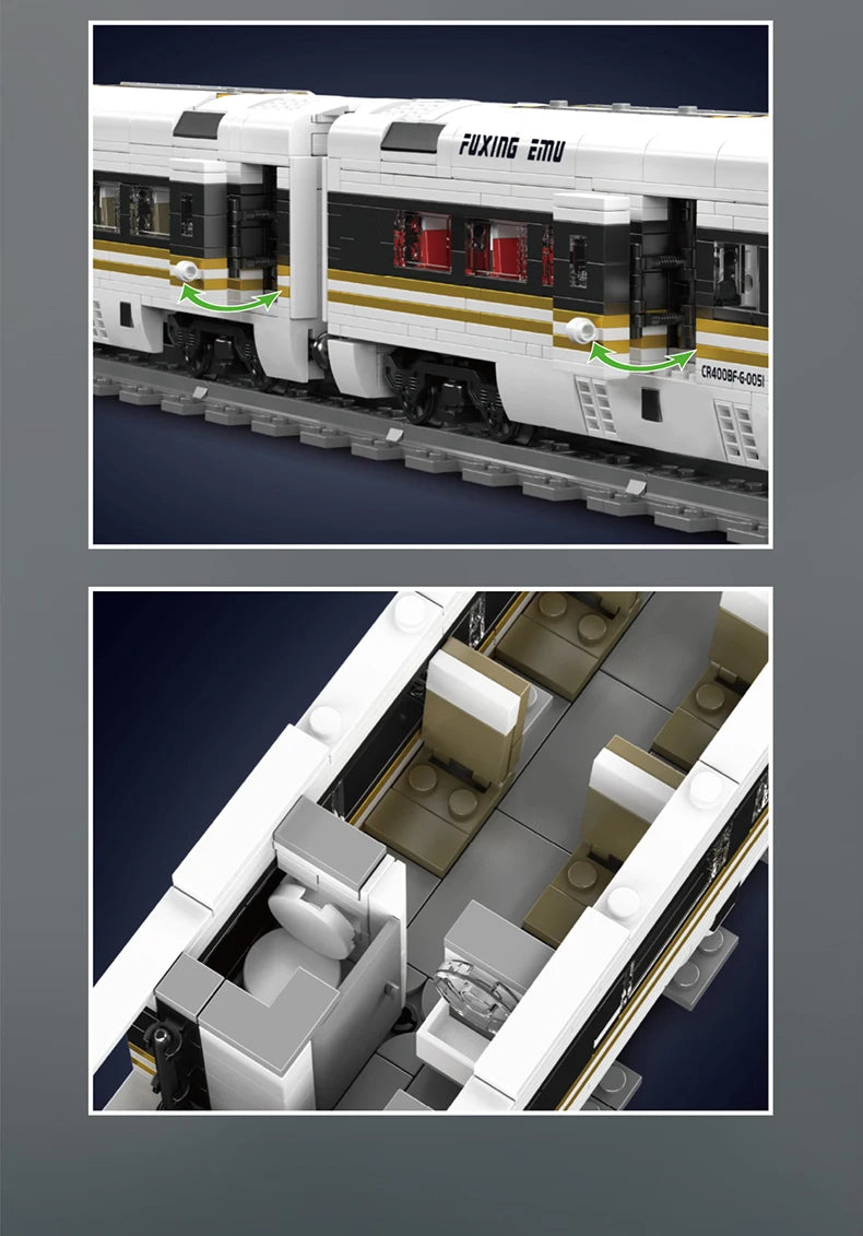 Mould King 12015 RC Fuxing EMU High-Speed Train | Motorized Technical Locomotive Building Block Set - Limetastore