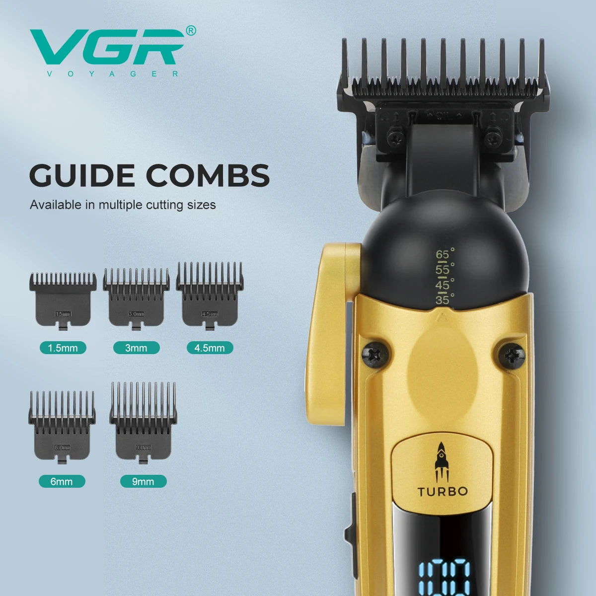 VGR Hair Trimmer Professional Hair Cutting Machine Cordless Hair Clipper Barber Adjustable Haircut LED Trimmer for Men V-274