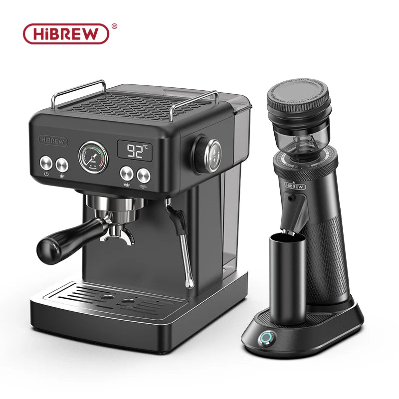HiBREW H10A – Professional Black Espresso Machine | Adjustable Temperature & Volume | Pre‑Brewing System