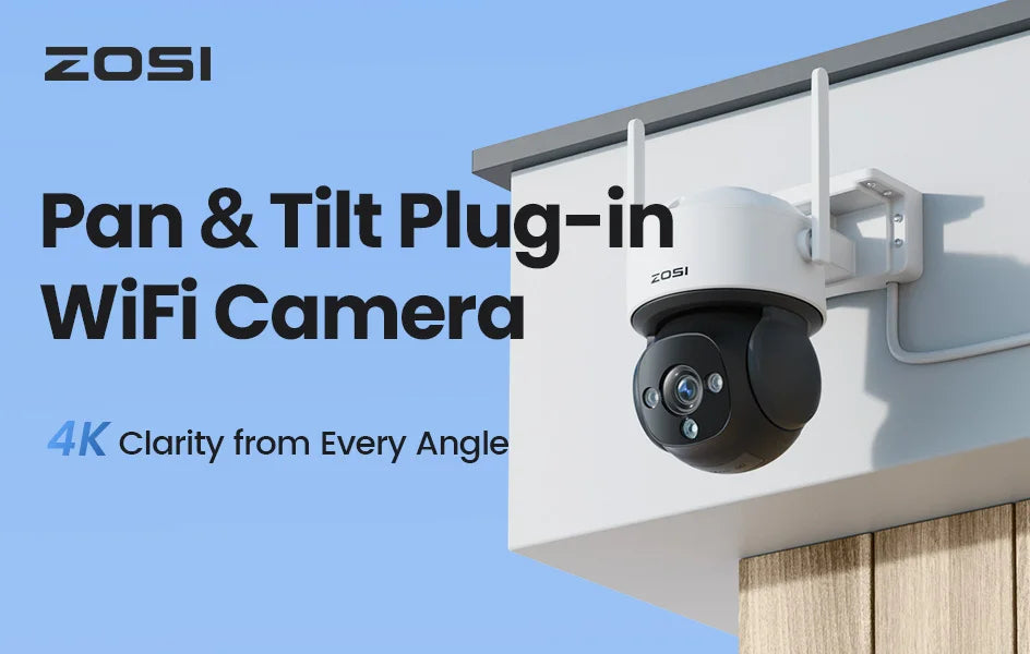 ZOSI C290 4K 8MP/4MP/2MP Outdoor PTZ WiFi Security Camera – Auto Person Tracking, 2‑Way Audio