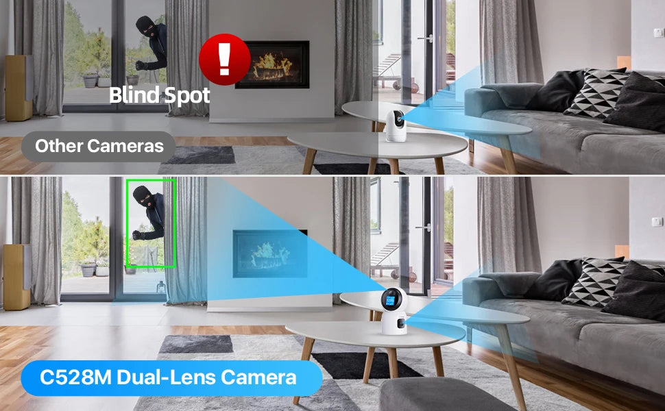 ZOSI 360° PTZ Smart Home Security Camera – Auto‑Tracking Indoor WiFi Baby & Pet Monitor with AI Detection & HD Night Vision