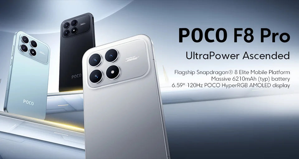 POCO F8 Pro 5G Smartphone Global Version Snapdragon® 8 Elite 6.59" 120Hz AMOLED Display 6210mAh  50MP Camera 100W Charge NFC - Limetastore