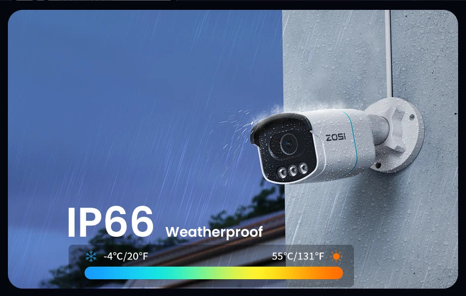 ZOSI 4K 8MP PoE Security Camera System – Aurora Lux Full‑Color Night Vision | 5MP/8MP Outdoor/Indoor