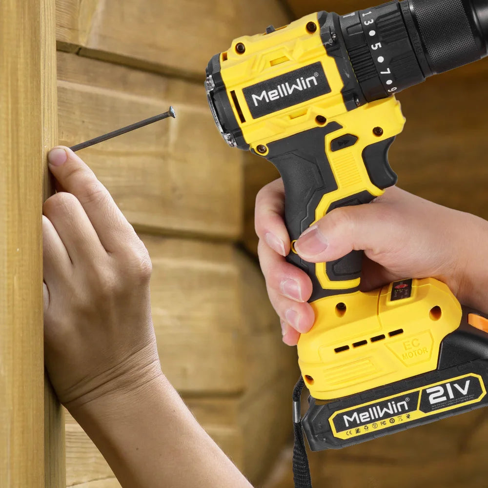 MELLWIN 480N.m Brushless Electric Impact Drill Set 3 IN 1 Cordless Multipurpose Screwdriver Tool Set For Makita 18V Battery Pin - Limetastore