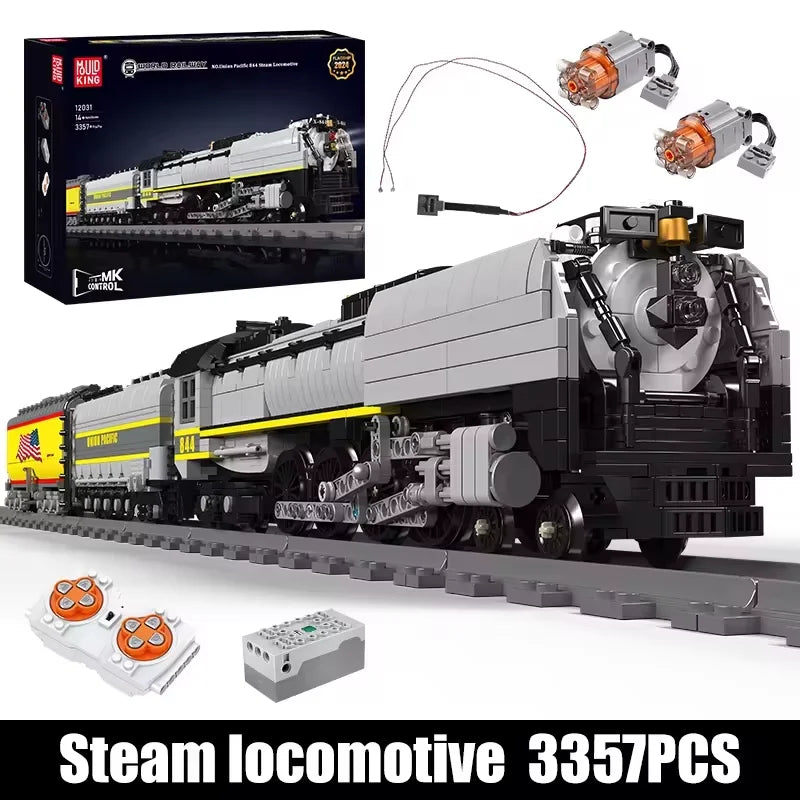 Mould King 12031 Technical Car Building Block Remote Control Union Pacific 844 Steam Locomotive Model Assembly Train Brick Toys - Limetastore