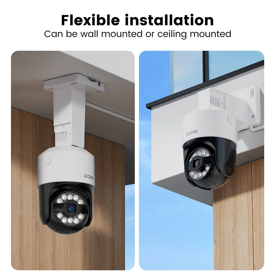 ZOSI 8MP PTZ PoE Security Camera System – 4K AI Face/Person/Vehicle Detection