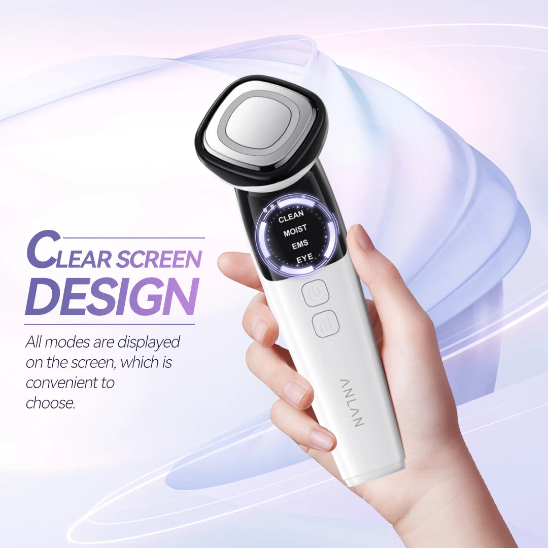 ANLAN EMS Facial Massager Device for Face Lifting, LED Photon Deep Cleaning, Eye Skin Wrinkle Removal, Heat Vibration Skincare Beauty Tool - Limetastore