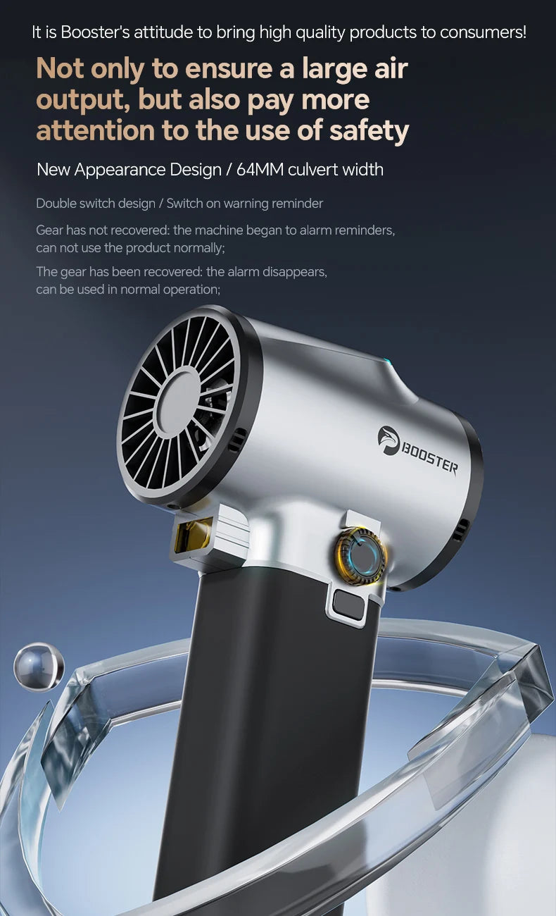 Turbo Jet Fan Max – 1.4kg Thrust, 750W High‑Power Car Dryer | 64mm Brushless Turbo Air