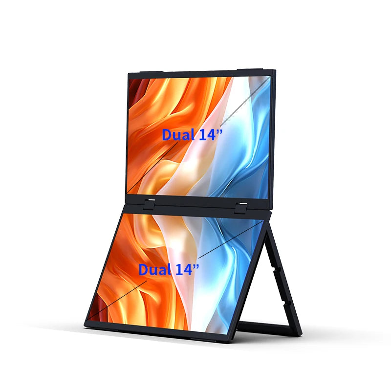Sibolan 14-inch 1080p Portable Dual Screen Extender 120Hz 100% sRGB HDR 330° Rotation Folding Laptop Monitor For Gaming & Wins - Limetastore