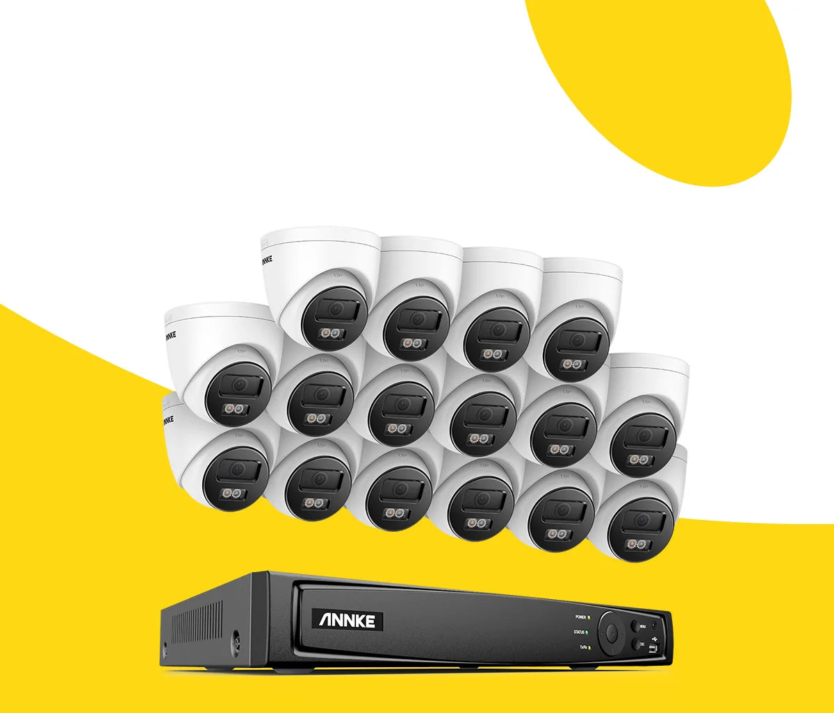 ANNKE 4K 8MP PoE CCTV System | 16CH H.265 NVR, 12× 8MP EXIR Cameras, 30m Night Vision