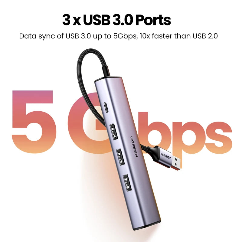UGREEN USB Ethernet Adapter 1000/100Mbps USB 3.0 HUB RJ45 LAN