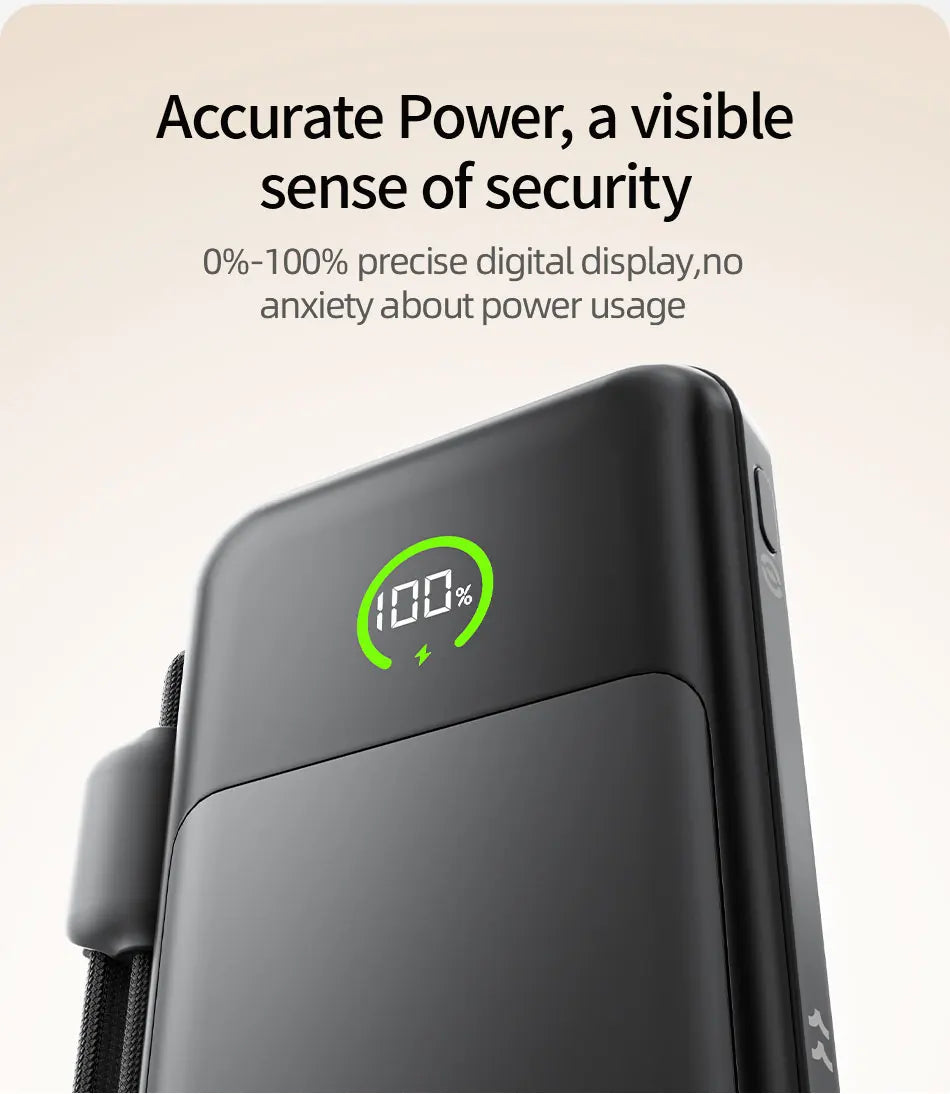 MOVESPEED P19 Power Bank 10000mAh with Built-in USB-C Cable