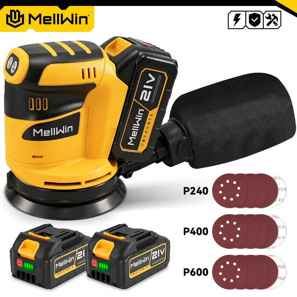 Cordless  Sander With Dust Box 3 Speed Cordless Disc Orbital Sander Polisher Machine For Makita 18V Battery Pin - Limetastore
