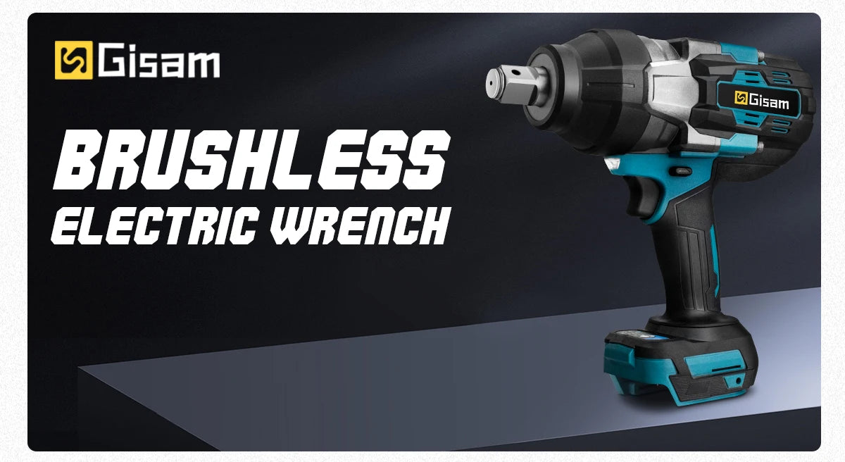 Gisam 3100N.M Torque Brushless Electric Impact Wrench 3/4 inch Cordless Electric Wrench Power Tool Compatible Makita 18V Battery