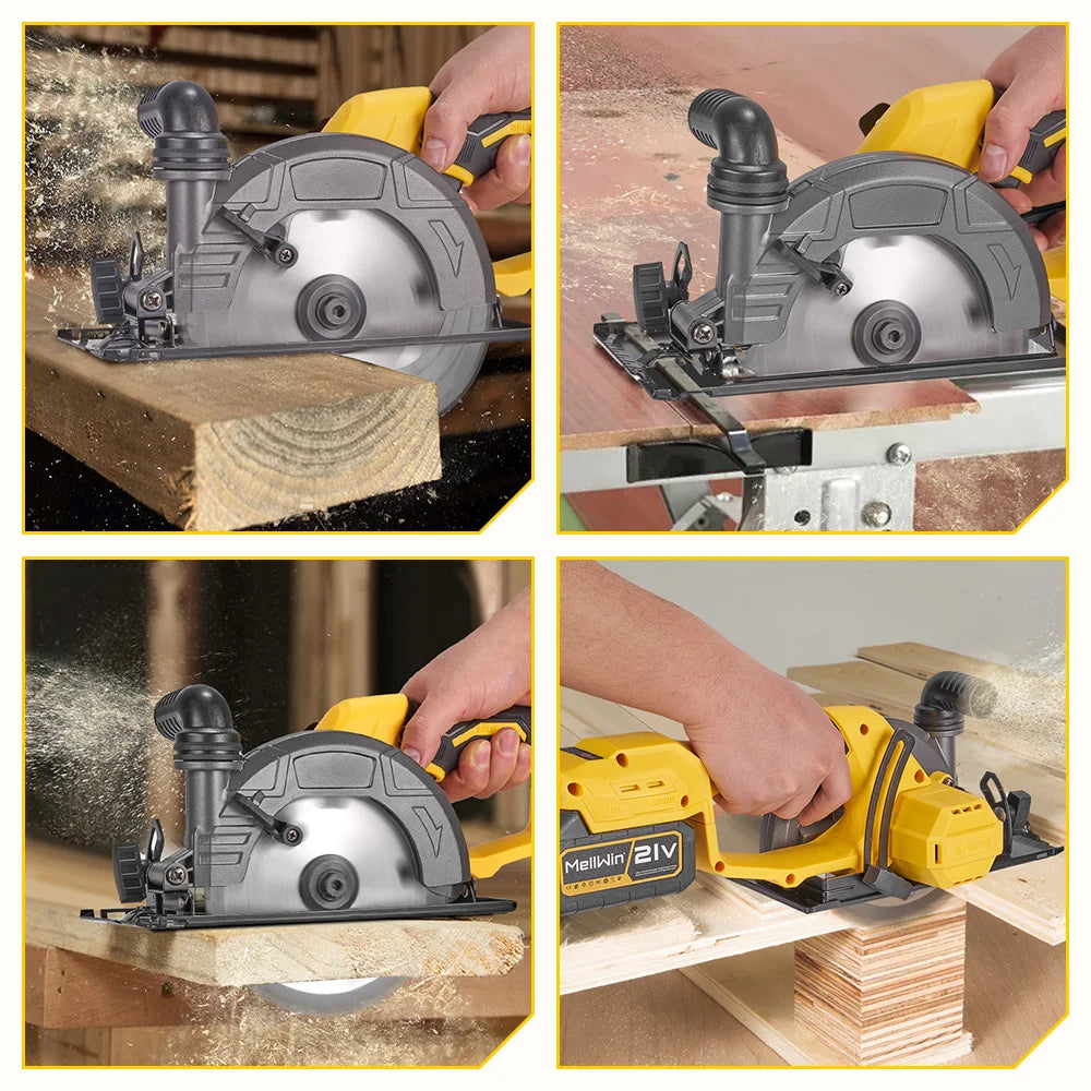 MELLWIN 150MM 6 Inch Brushless Circular Saw Handheld Multi-function Electric Saws Power Tool For Makita 18V Battery Pin - Limetastore