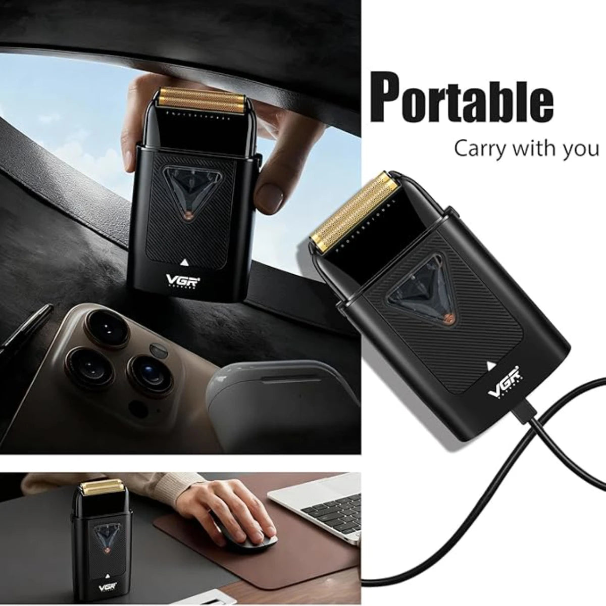 VGR Shaver Electric Beard Trimmer Professional Shaving Machine Vector Motor Hair Shaver Reciprocating Shaver for Men V-035S