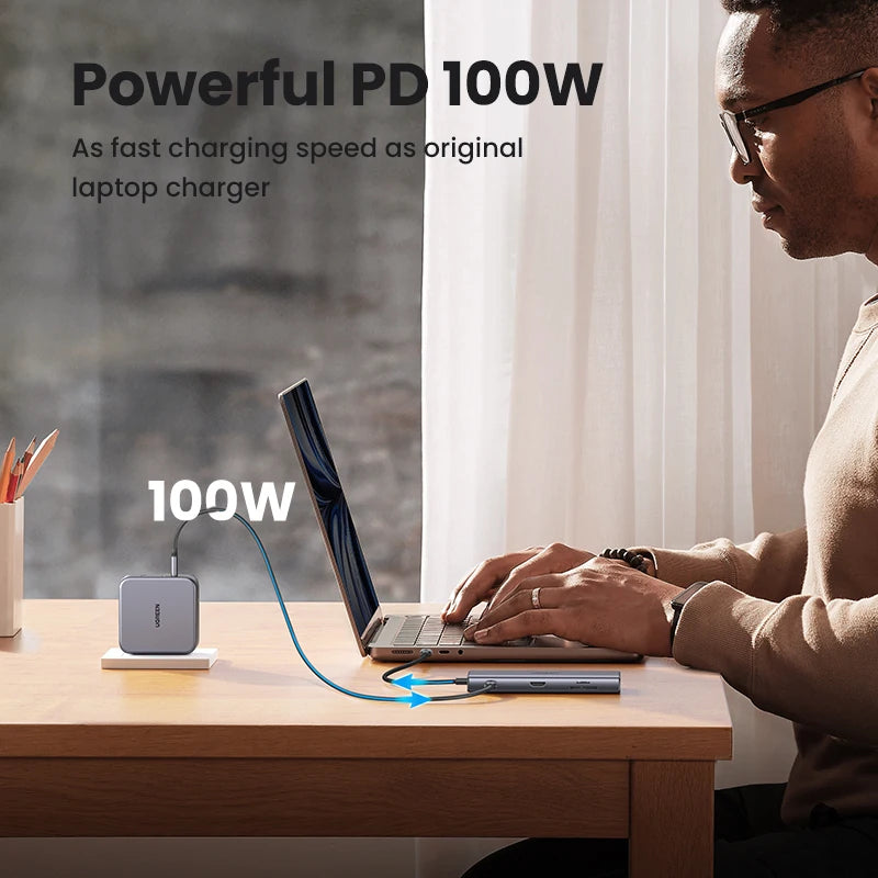 UGREEN 9‑in‑1 USB‑C Hub with 4K60Hz HDMI, 10Gbps USB Ports, Gigabit Ethernet, PD100W