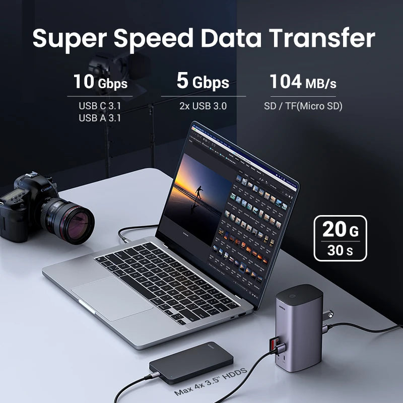 UGREEN 12‑in‑1 USB‑C Docking Station with 8K HDMI, 4K60Hz DisplayPort, Triple Display