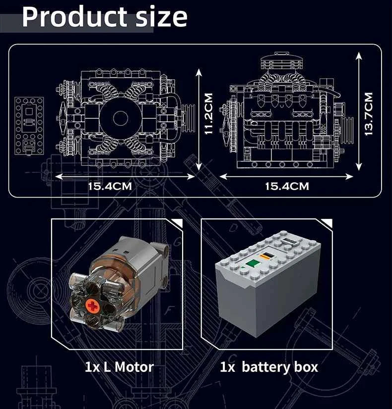 Mould King 10171 Motorized Technical Car – LSX454 V8 Engine Building Block Model for Kids & Collectors - Limetastore