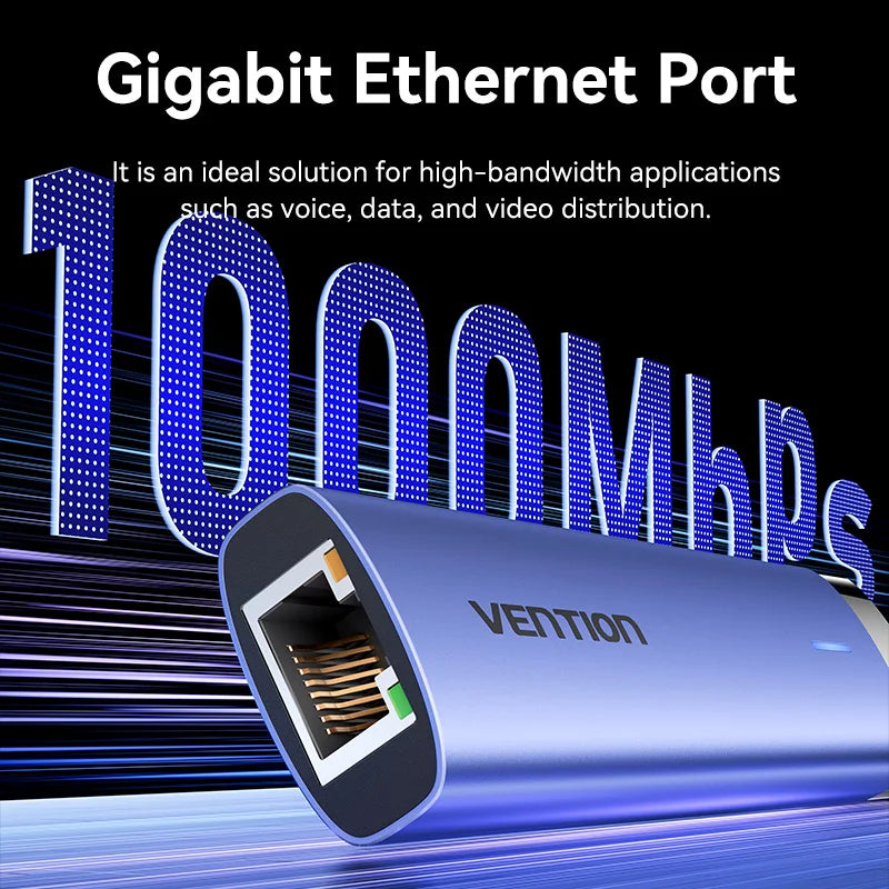 Vention USB 3.0 Ethernet HUB | Gigabit RJ45 1000Mbps Adapter with USB Expansion