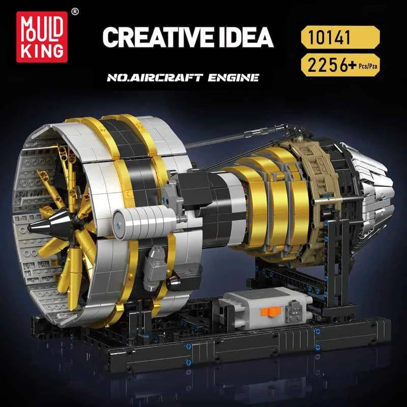 Mould King 10141 Motorized Aircraft Engine Building Set | Technical Jet Model - Limetastore