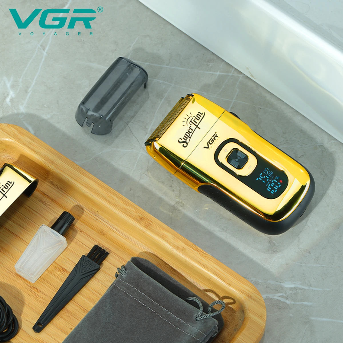 VGR Shaver Professional Face Bald Shaver Beard Trimmer Electric Razor Rechargeable Hair Trimmer Shaving Machine for Men V-332