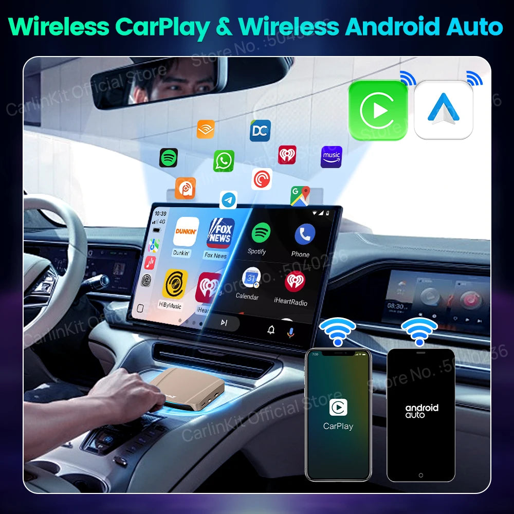 CarlinKit Tbox‑Ultra Android 15 8+128GB Wireless CarPlay AI Box