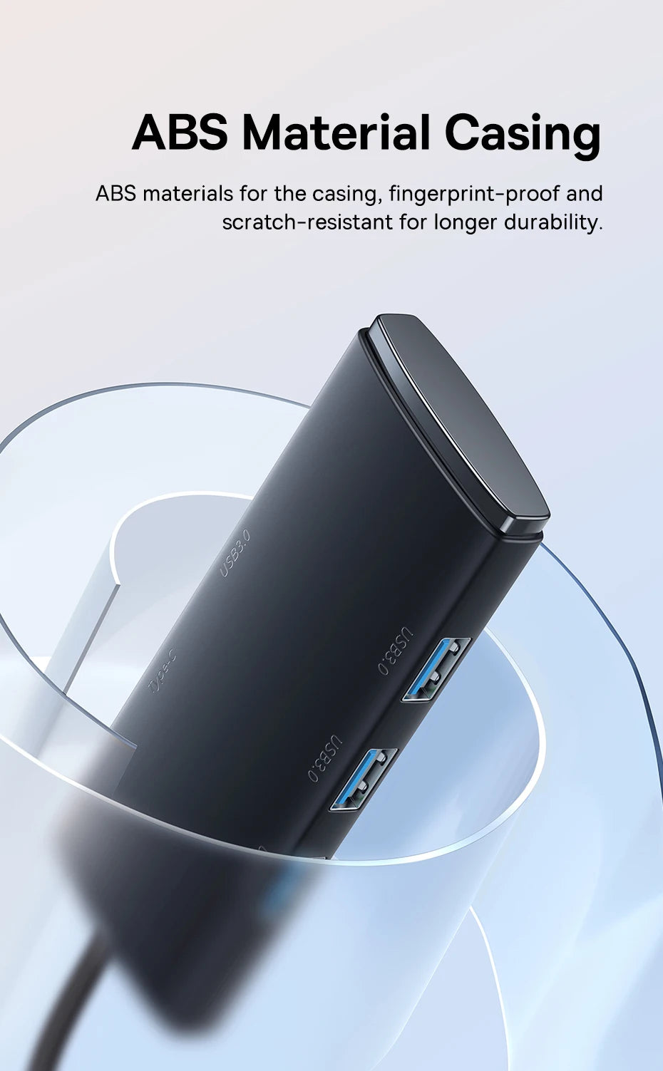 Baseus 4‑in‑1 USB‑C Hub | Type‑C to 4× USB 3.0 5Gbps Splitter Adapter for Laptop & PC