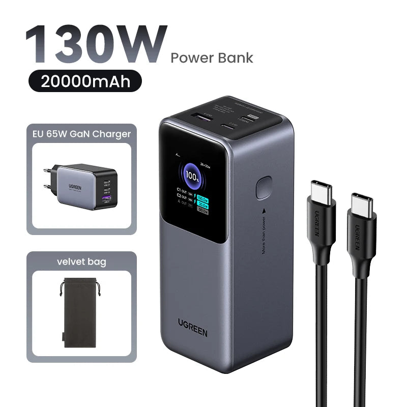 UGREEN Nexode 200W 25000mAh Power Bank – PD Fast Charging Portable External Battery