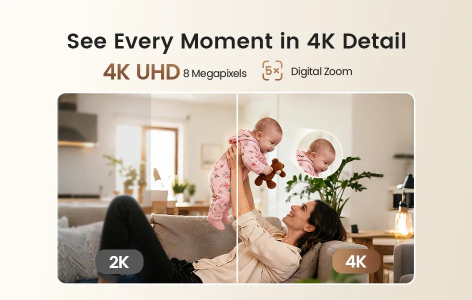 ZOSI C518 2K/4K Indoor Pan‑Tilt Smart WiFi Camera – 360° Baby & Pet Monitor with AI Human Tracking