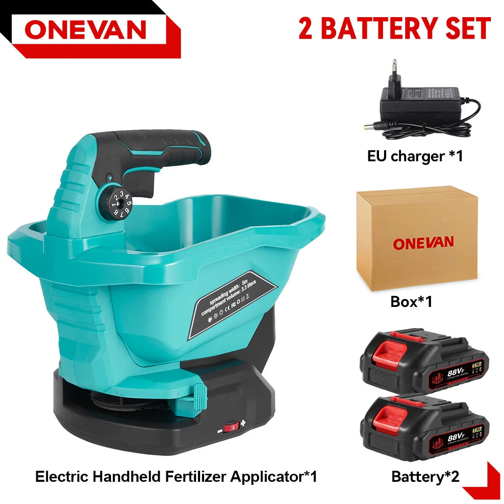 ONEVAN 8Gears Electric Seeder Landscape Power Tool Large Capacity Small Seeder Integrated Machine For makita 18v battery pin