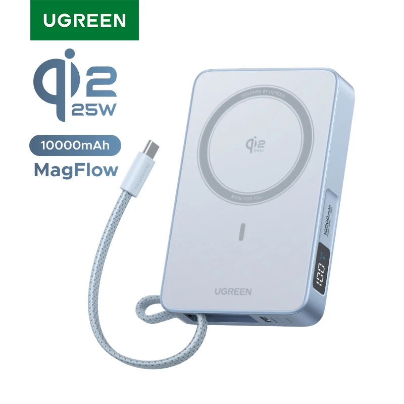 UGREEN Qi2.2 25W Magnetic Power Bank – 10000mAh Fast Charging External Battery