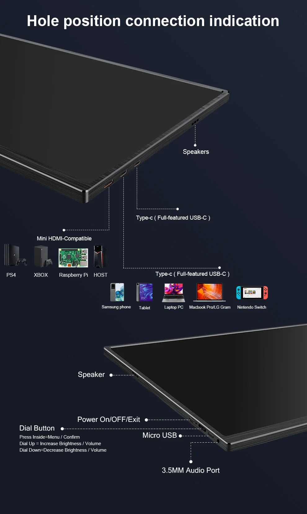 ZEUSLAP 14" Portable Monitor | 1920×1200 WUXGA, 16:10, 100% sRGB, 300 nits