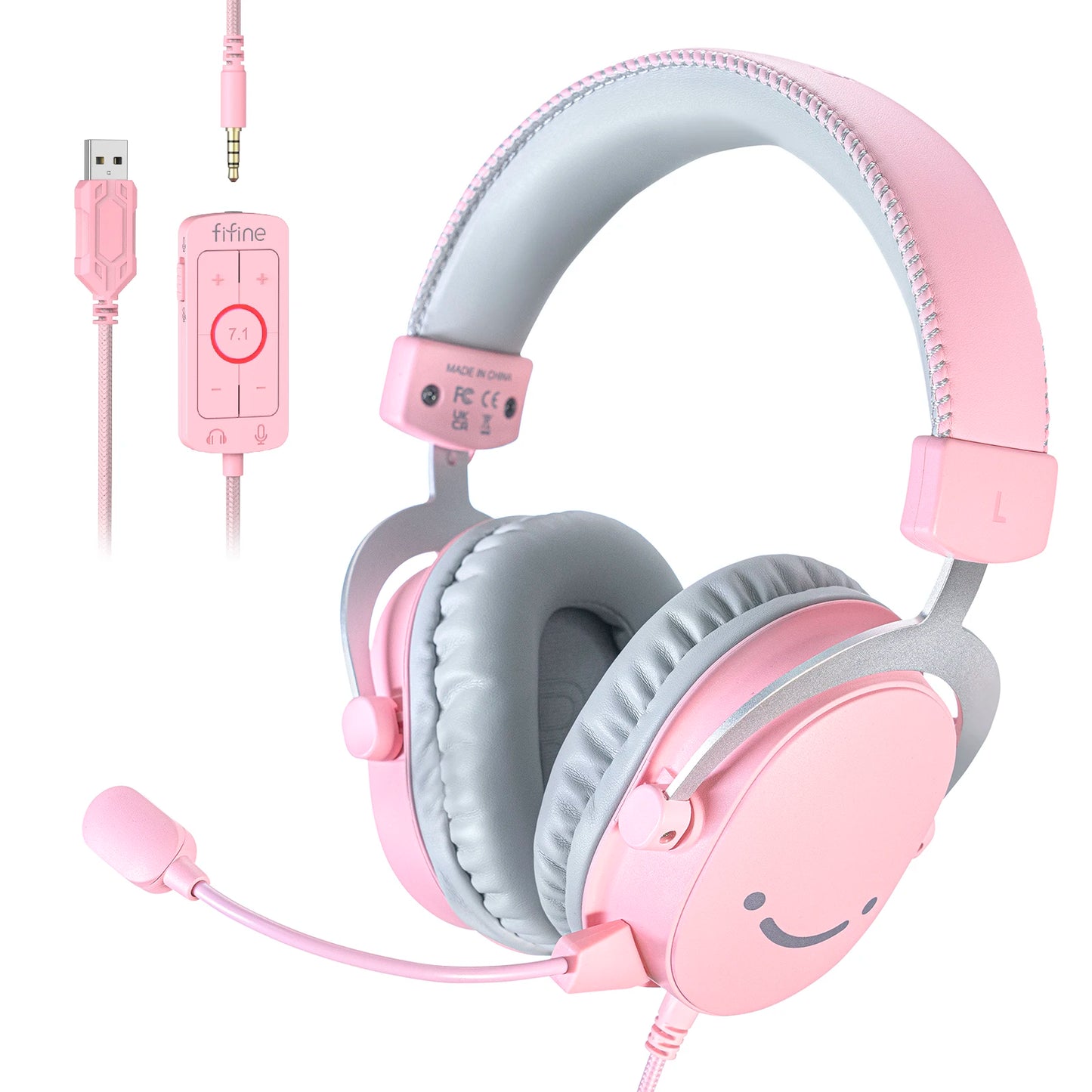 FIFINE Ampligame H9W White Gaming Headset | 7.1 Surround Sound & Dual 3.5mm/USB