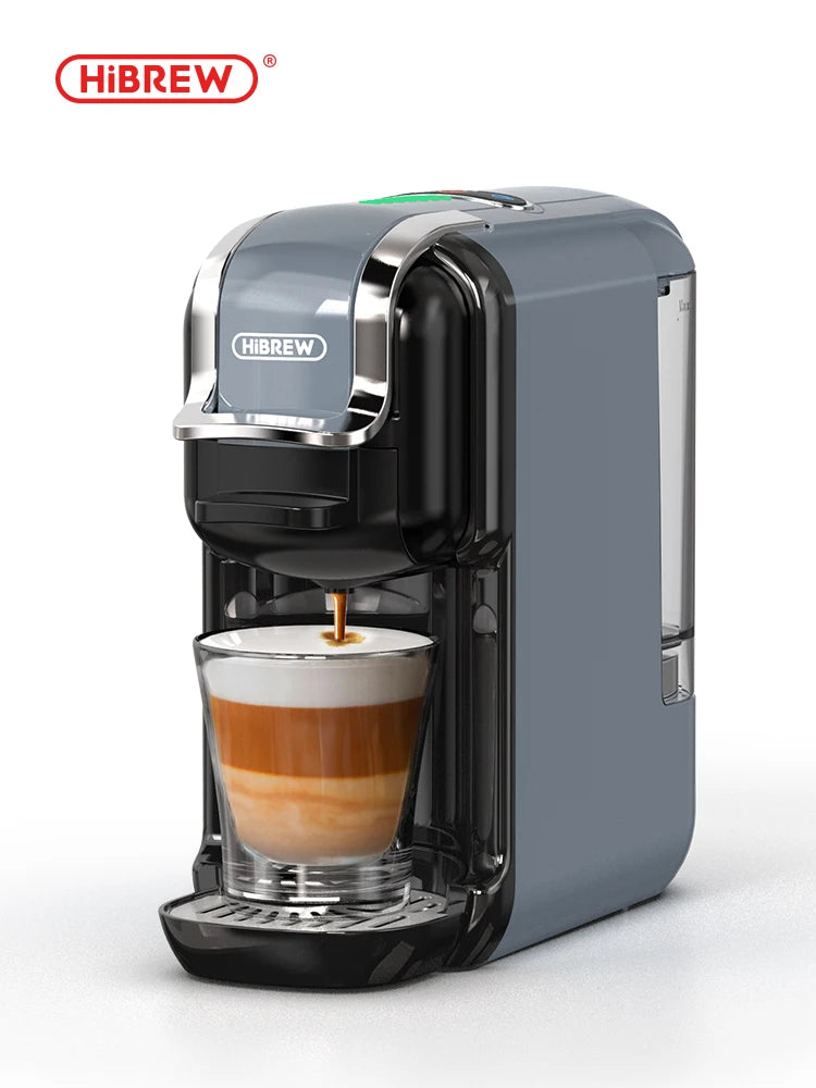 HiBREW H2B Grey – 5‑in‑1 Multi‑Capsule Coffee Machine | 20‑Bar Hot & Cold Espresso Maker
