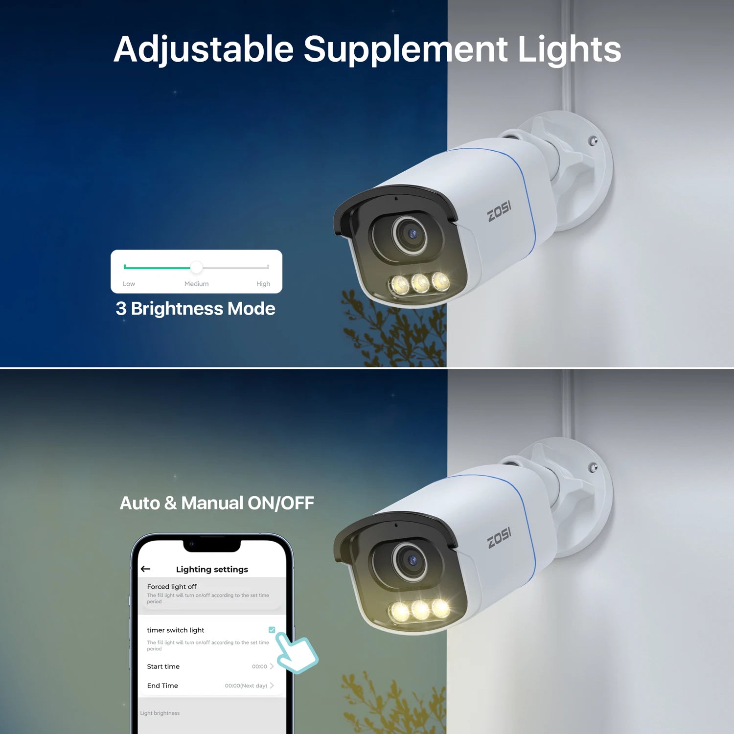 ZOSI C186 Aurora Lux 5MP 3K PoE IP Camera – True Color Night Vision, F1.0 Large Aperture & 1/1.79'' Image Sensor