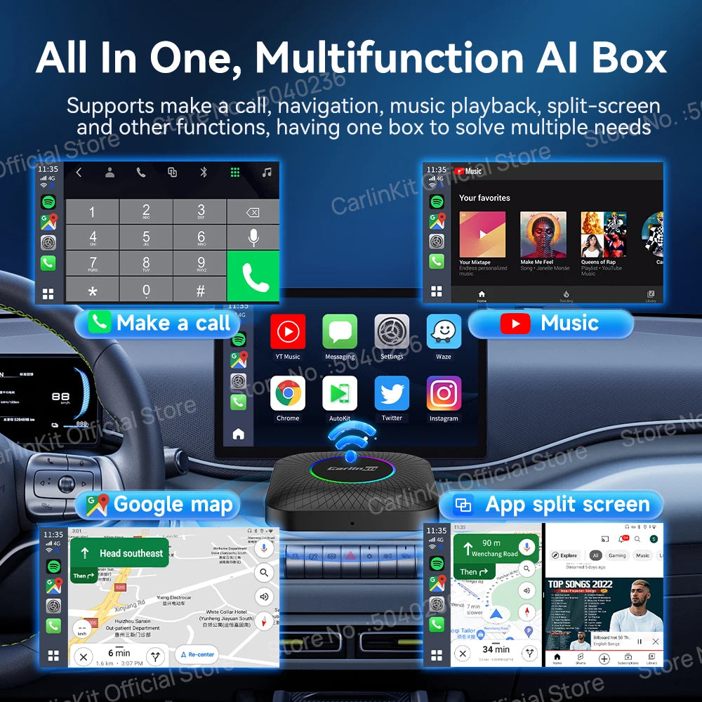 CarlinKit Android 13 8+128GB Wireless CarPlay AI Box