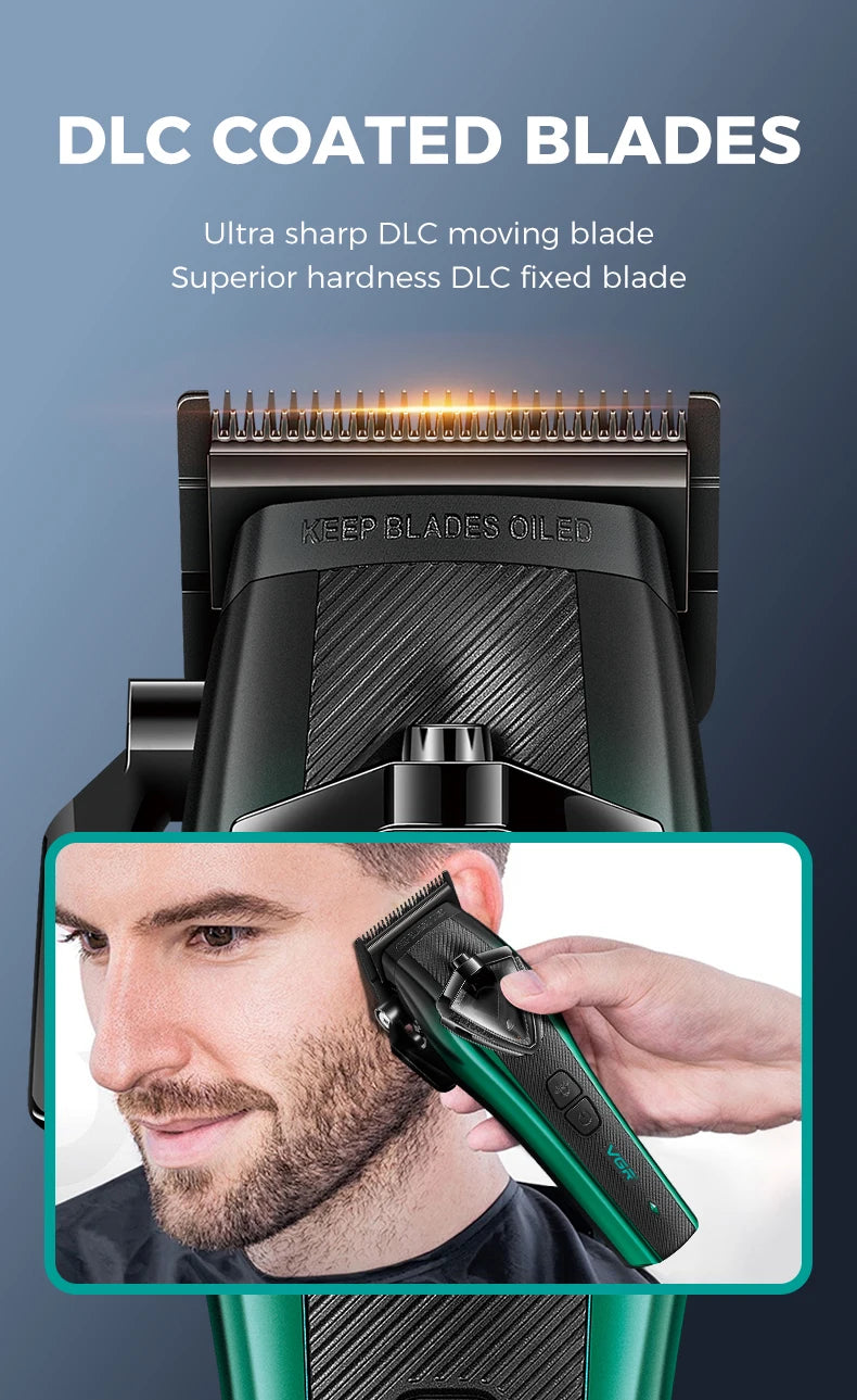 VGR Hair Trimmer Professional Hair Cutting Machine Vector Motor Hair Clipper 11000 RPM Barber Cordless Trimmer for Men V-883 S2