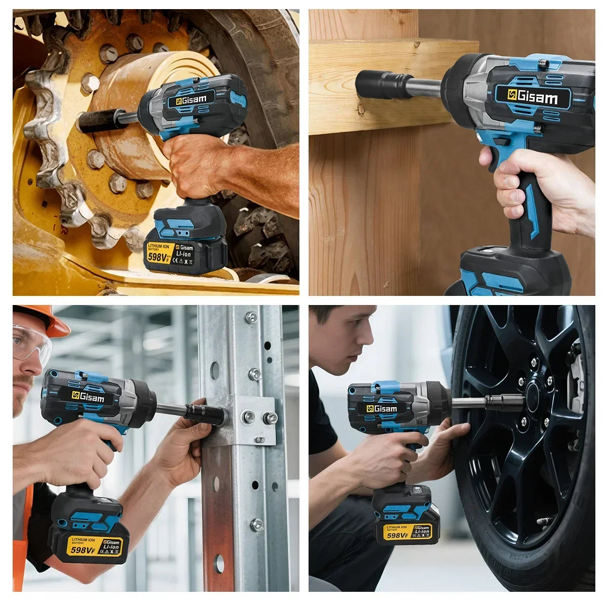 Gisam 2800N.m Brushless Extended Anvil Impact Wrench 1/2"