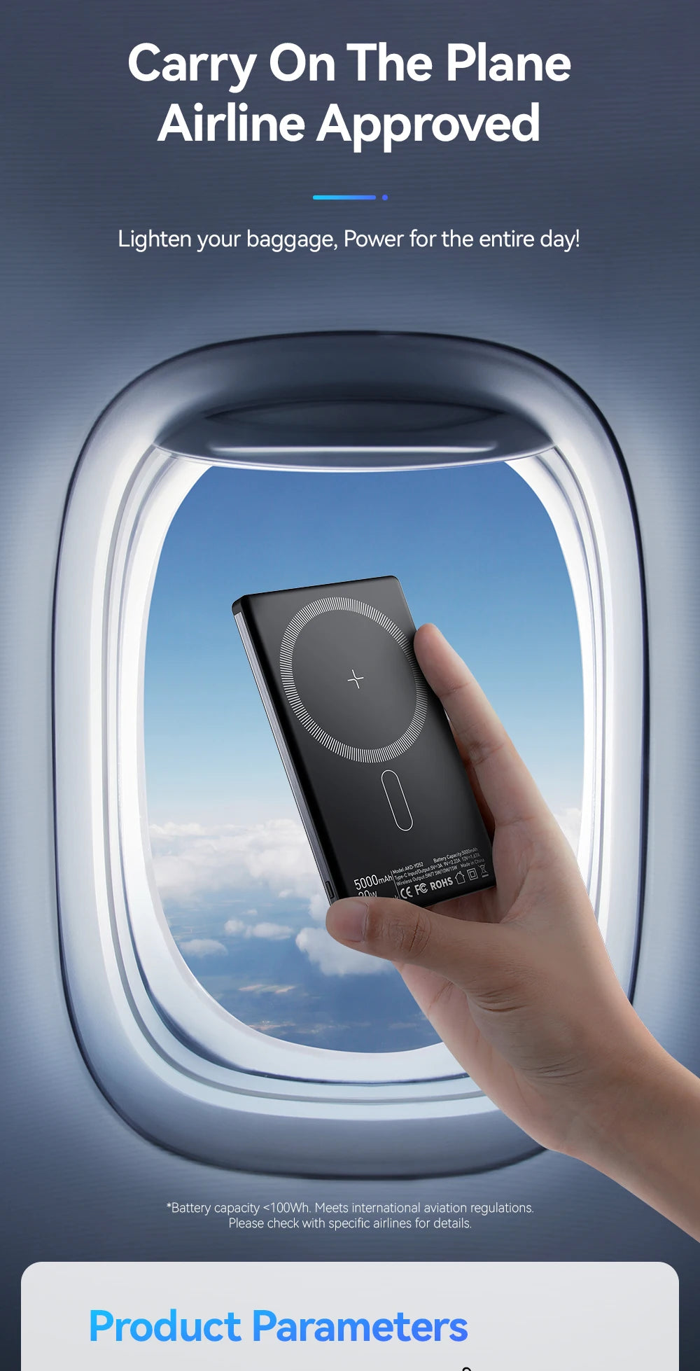 ESSAGER 20W Magnetic Wireless Charging Bank 5000mAh Thin MagSafe