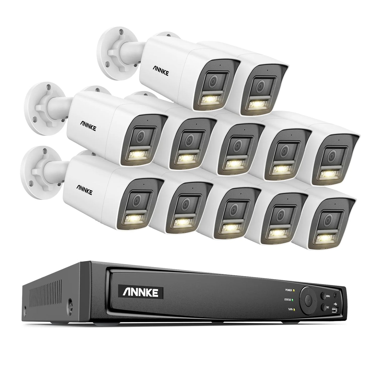 ANNKE 12MP 6K PoE CCTV System | 16CH NVR, Dual‑Light Cameras, Audio, Human & Vehicle Detection