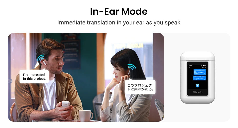 Wooask A8 ChatGPT Translator Earbuds 144 Languages No App Needed