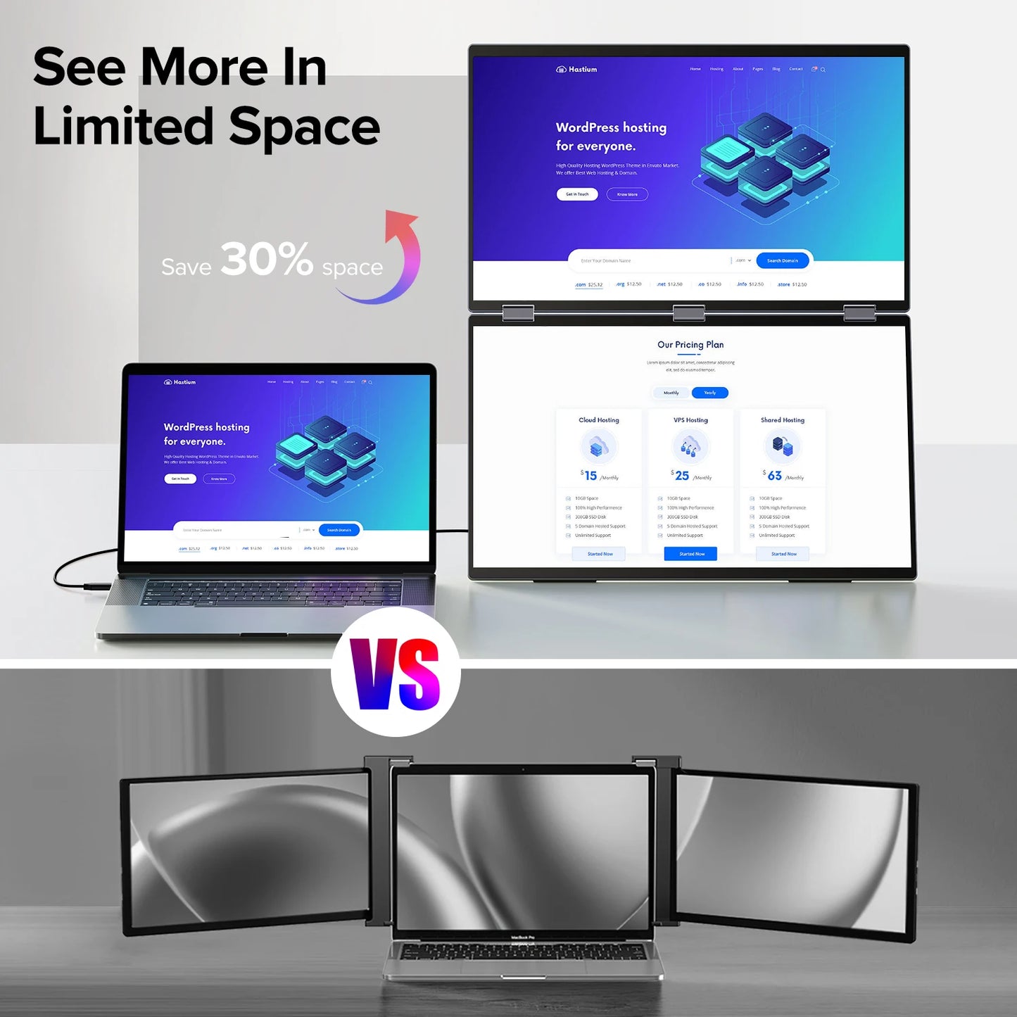 18.5'' 100Hz Touch Screen Dual Triple Portable Monitor IPS USB-C HDMI HDR Foldable Laptop PC Gaming Display For PC Mac Windows - Limetastore