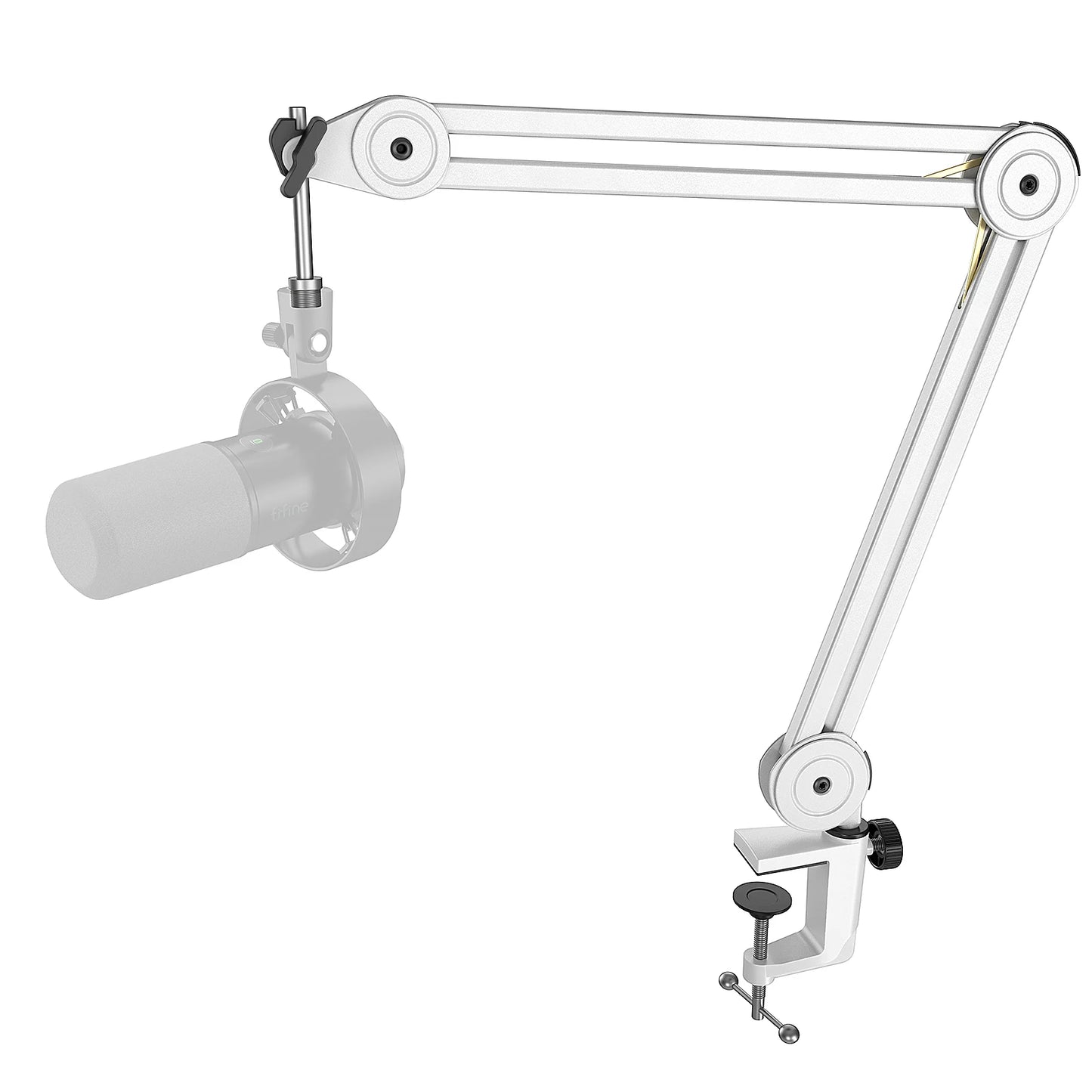 FIFINE BM63W White Heavy-Duty Microphone Boom Arm | Adjustable Articulated Stand