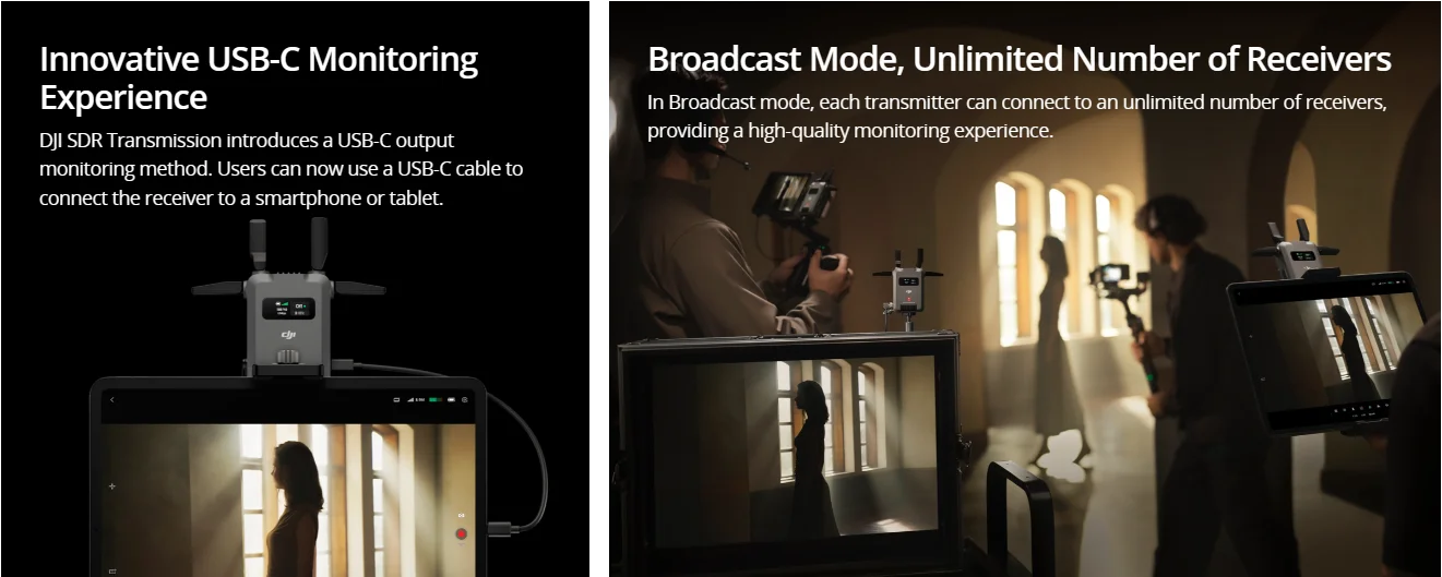 DJI SDR Transmission Combo – Stable, Anti‑Interference Digital Link with USB‑C Monitoring