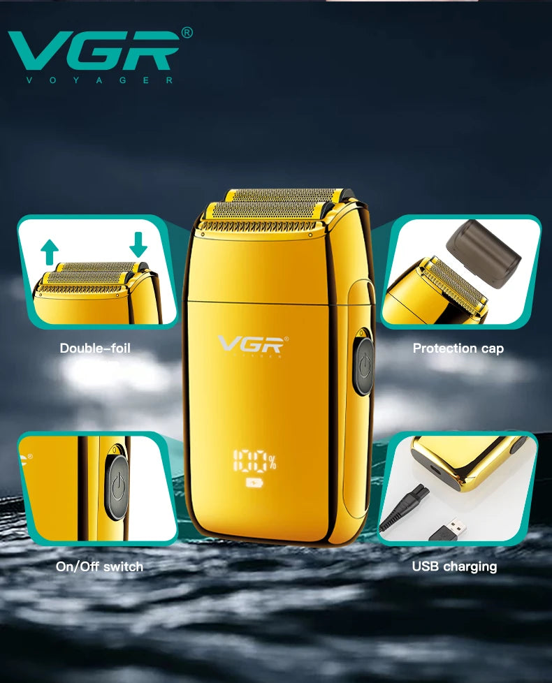 VGR Shaver Electric Shaver Beard Trimmer Beard Shaver Professional Electric Razor Men Beard Cutting Machine Rechargeable V-399