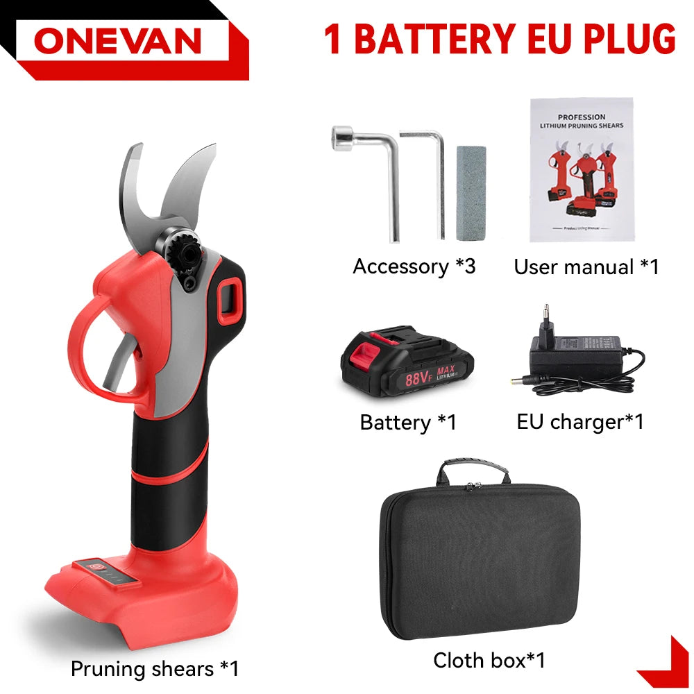 ONEVAN 30mm Brushless Electric Pruner | 1000W Cordless Branch Cutter